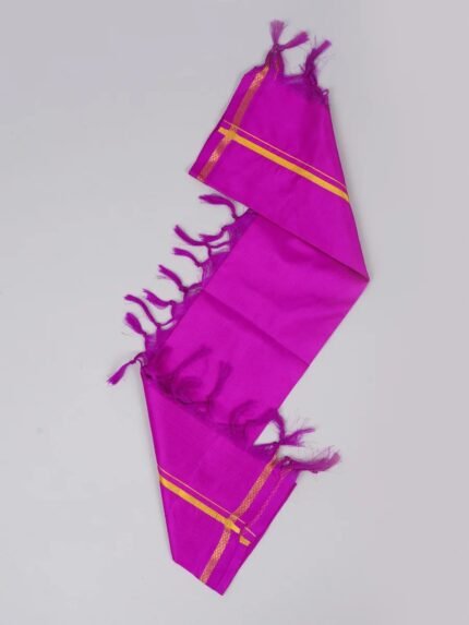 Silk Violet Pooja Towel 4 Mulam
