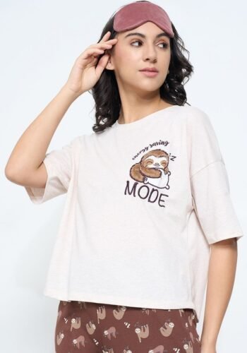 Women White Sleep Mode T-Shirt