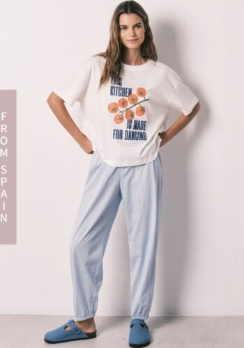 Women White Graphic Lounge T-Shirt