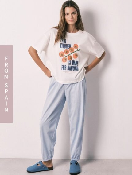 Women White Graphic Lounge T-Shirt