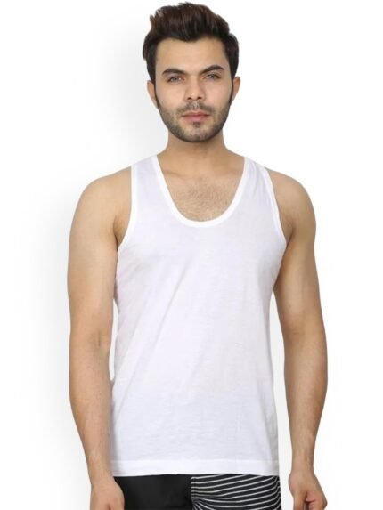 Men White Vest