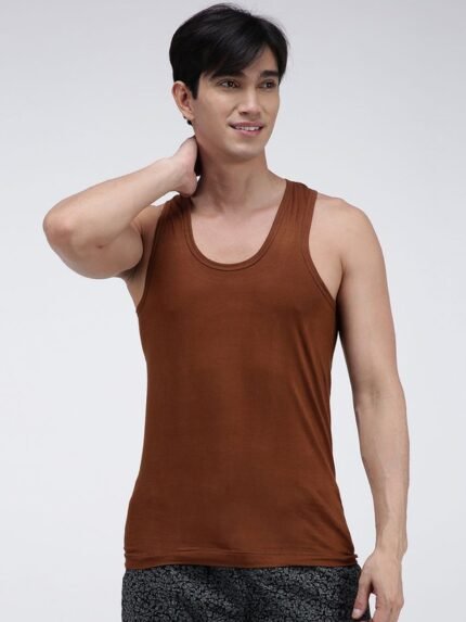 Men Brown Vest