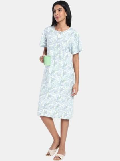 Women Light Blue Short Nightdress
